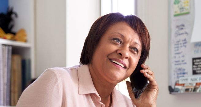 woman talks on cellphone